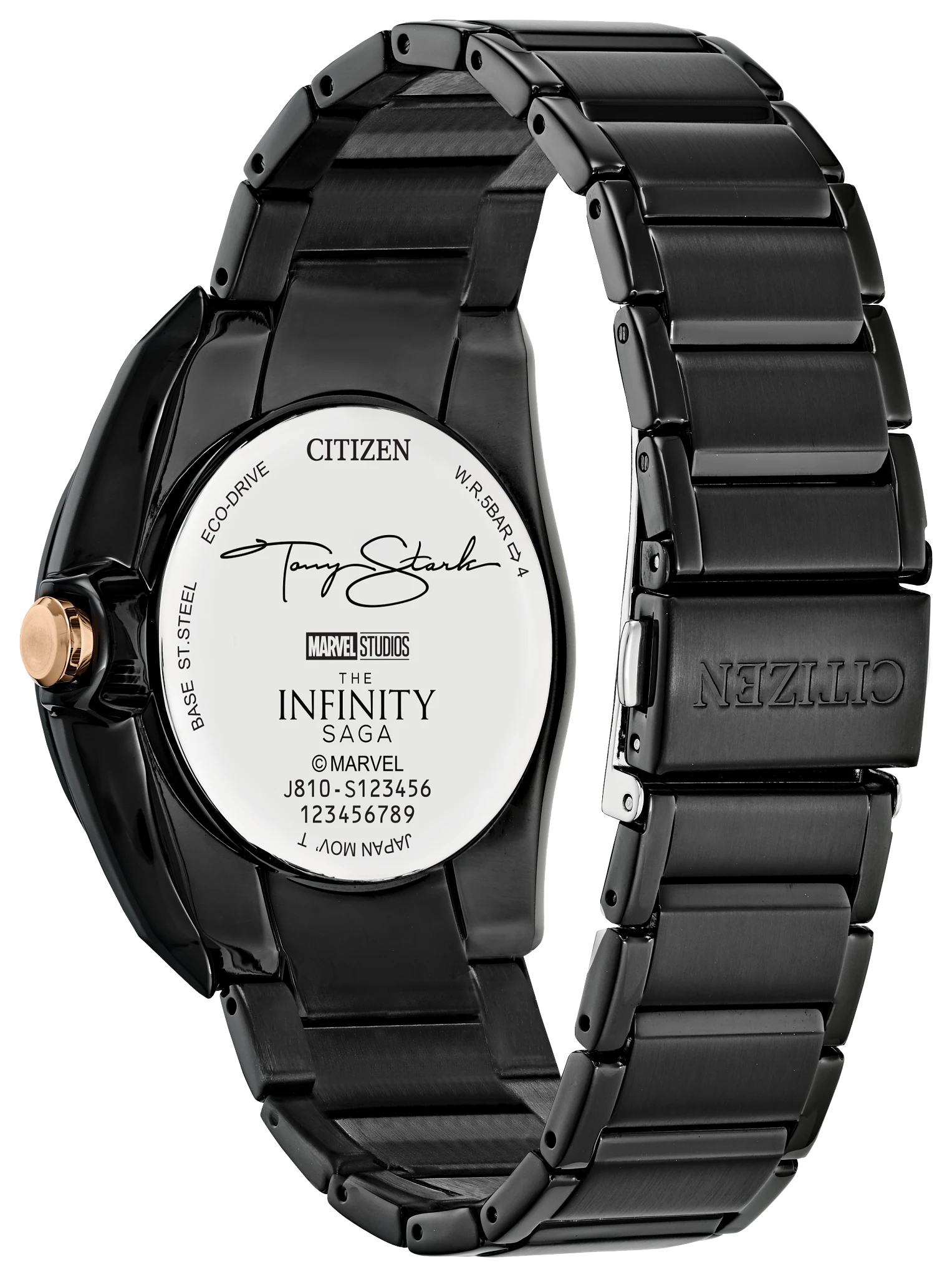 Tony Stark Black Dial Stainless Steel Bracelet AW1019-52W | CITIZEN